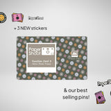 Free Gift - Retro Frame Function Card, Stickers & Pins